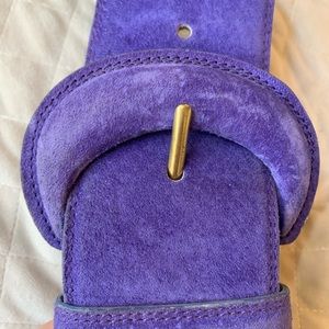Donna Karan Vintage purple suede belt
